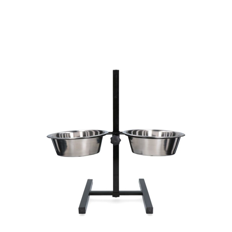 Foder- og drikkeskål i rustfrit stål, T-stativ, Ø 21 cm (1,75 l)