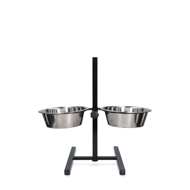 Foder- og drikkeskål i rustfrit stål, T-stativ, Ø 21 cm (1,75 l) Foder- og drikkeskål i rustfrit stål, T-stativ, Ø 21 cm (1,75 l)
