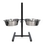 Foder- og drikkeskål i rustfrit stål, T-stativ, Ø 28 cm (4 l)