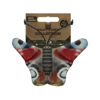 Kattelegetøj kat påfugl sommerfugl L8cm Wild Life