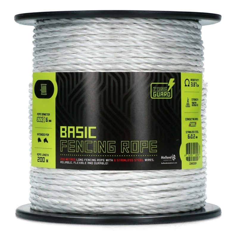 6 mm Basic hegnsreb hvid 200 m ZoneGuard