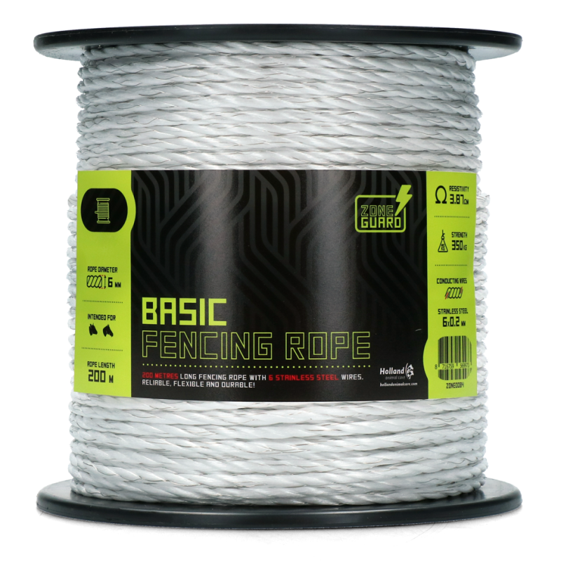 6 mm Basic hegnsreb hvid 200 m ZoneGuard 6 mm Basic hegnsreb hvid 200 m ZoneGuard
