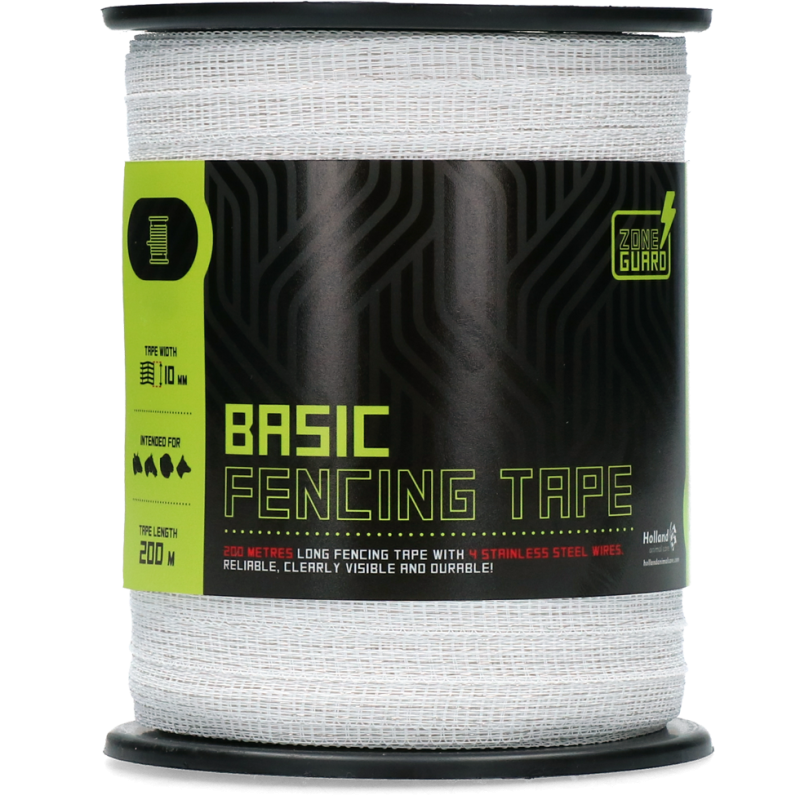 ZoneGuard 10 mm Basic fencing tape white 200 m ZoneGuard 10 mm Basic fencing tape white 200 m