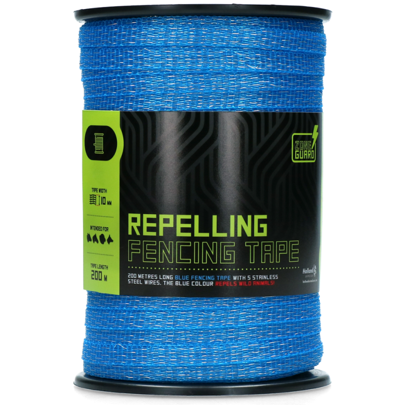 ZoneGuard 10 mm repelling fencing tape blue 200 m ZoneGuard 10 mm repelling fencing tape blue 200 m
