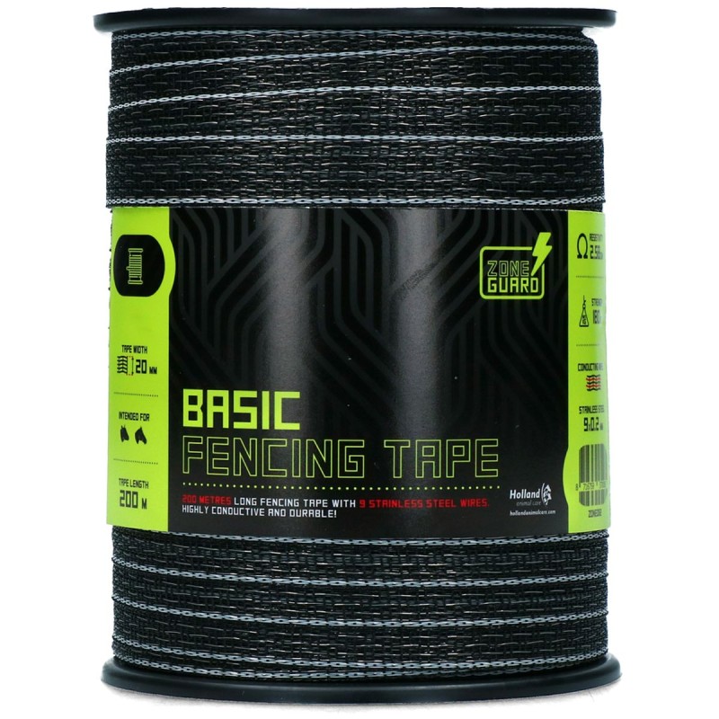20 mm Basic Hegnstape sort 200 m ZoneGuard 20 mm Basic Hegnstape sort 200 m ZoneGuard