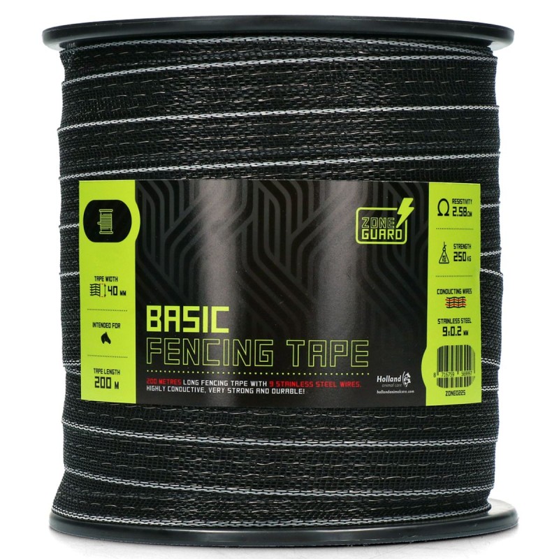 Basic Hegnstape 40 mm sort 200 m ZoneGuard Basic Hegnstape 40 mm sort 200 m ZoneGuard