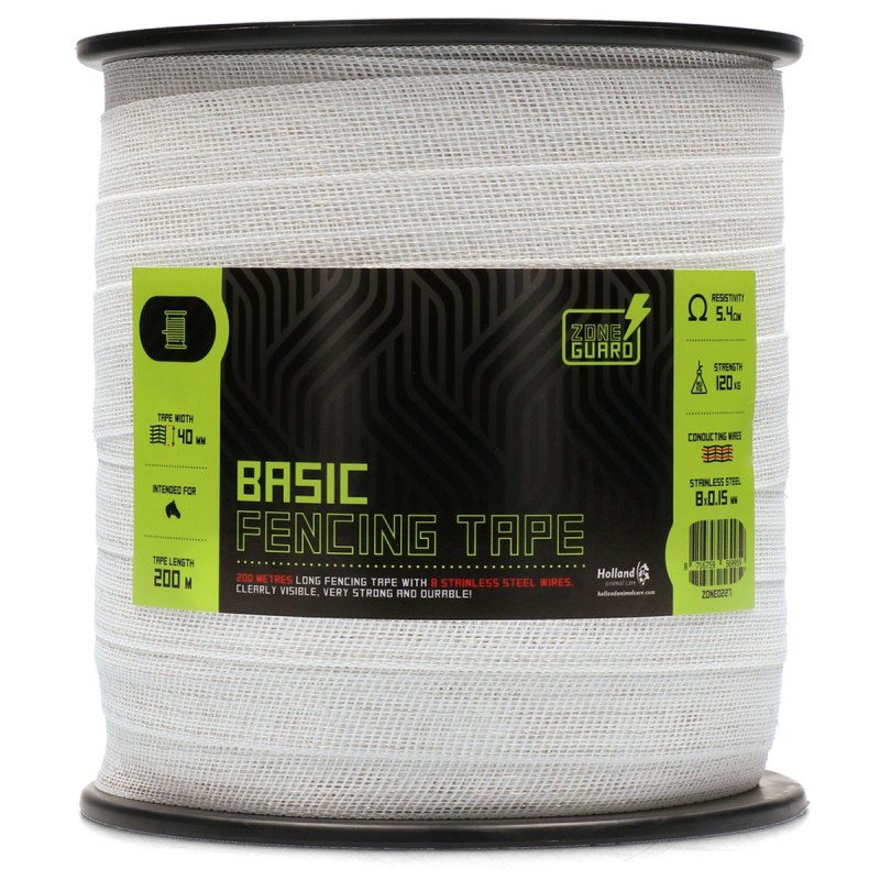 40 mm Basic Hegnstape hvid 200 m ZoneGuard