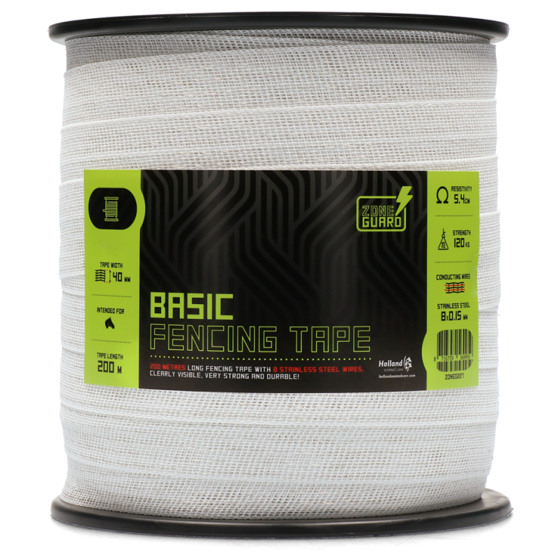 ZoneGuard 40 mm Basic fencing tape white 200 m ZoneGuard 40 mm Basic fencing tape white 200 m