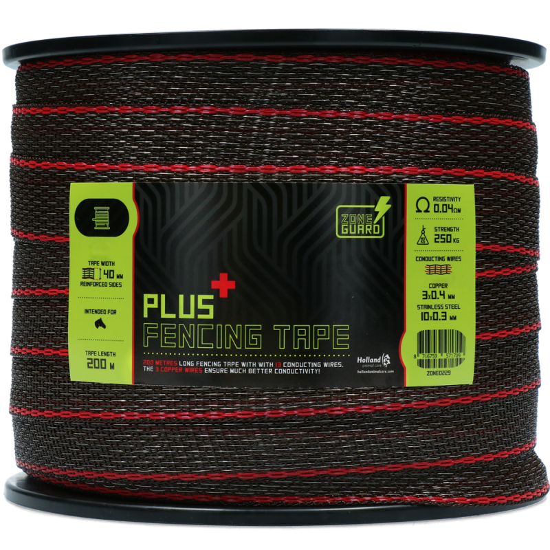 ZoneGuard 40 mm Plus fencing tape brown 200 m ZoneGuard 40 mm Plus fencing tape brown 200 m