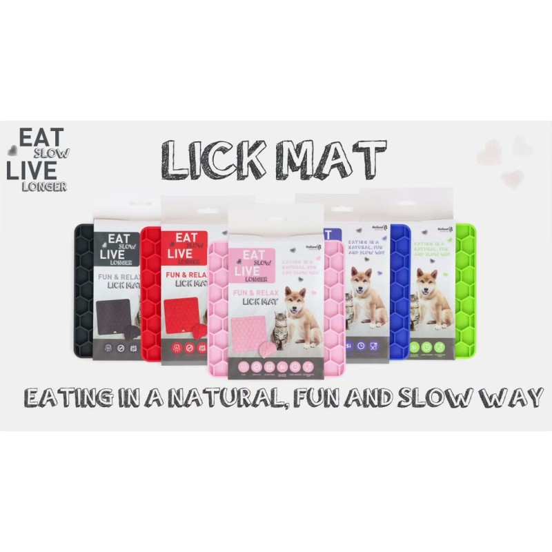 Eat Slow Live Longer Slikkemåtte Honeycomb Rød Eat Slow Live Longer Slikkemåtte Honeycomb Rød