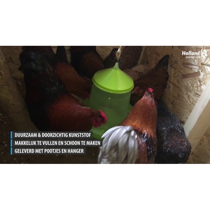 Fjerkræfoderautomat med ben, grøn citron, 8 kg  Gaun