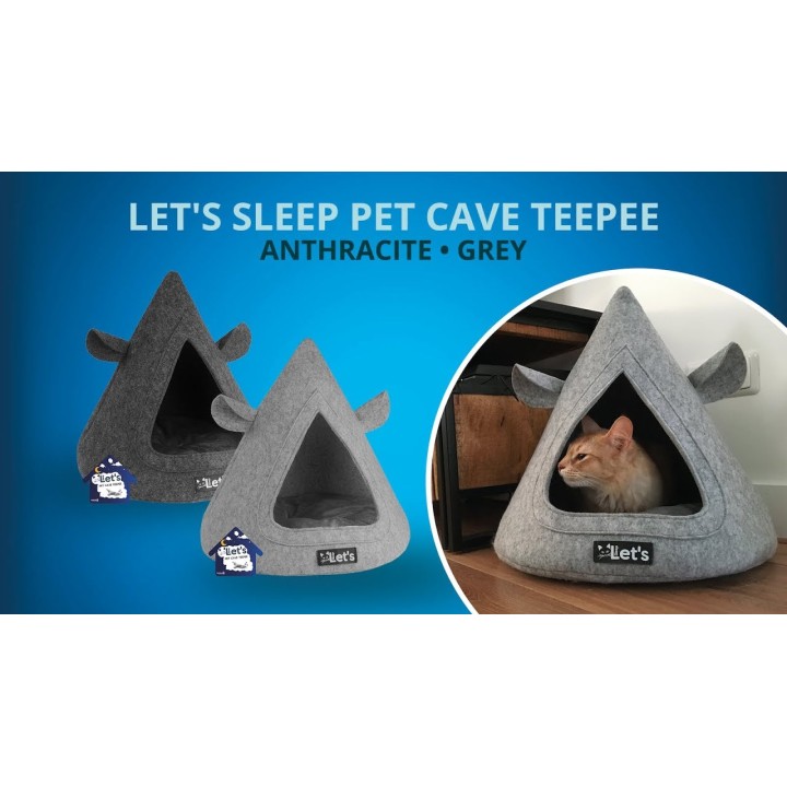 Hule Pet Cave TeePee Grå Let's Sleep Hule Pet Cave TeePee Grå Let's Sleep